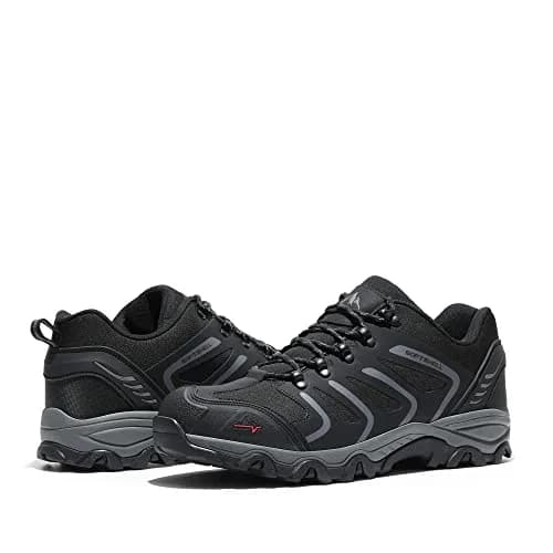 NORTIV 8 Men's Waterproof Hiking Shoes Low Top Black/Dark/Grey 23.6cm (9.3in) thumbnail 5
