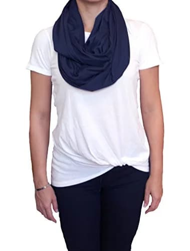 LK Baby Nursing Scarf for Breastfeeding Privacy Cover - 2 Pack Grey & Blue | Breathable Jersey Fabric thumbnail 7