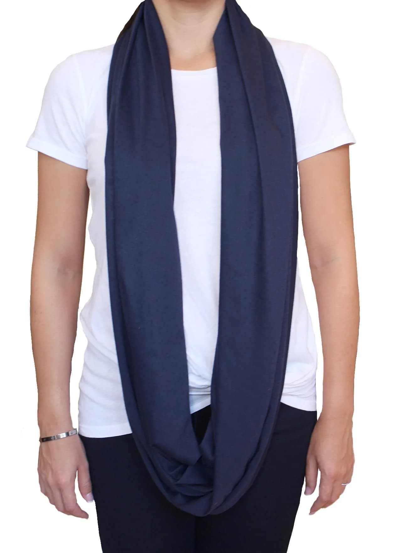 LK Baby Nursing Scarf for Breastfeeding Privacy Cover - 2 Pack Grey & Blue | Breathable Jersey Fabric - view 8