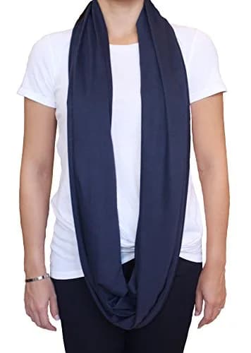 LK Baby Nursing Scarf for Breastfeeding Privacy Cover - 2 Pack Grey & Blue | Breathable Jersey Fabric thumbnail 8