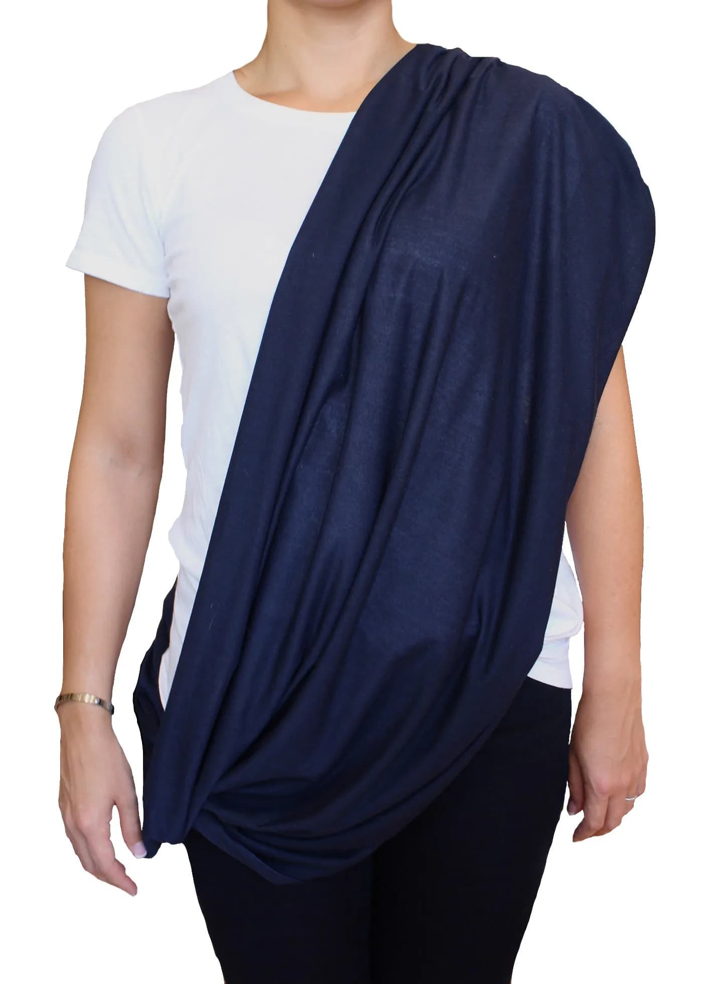 LK Baby Nursing Scarf for Breastfeeding Privacy Cover - 2 Pack Grey & Blue | Breathable Jersey Fabric - view 9