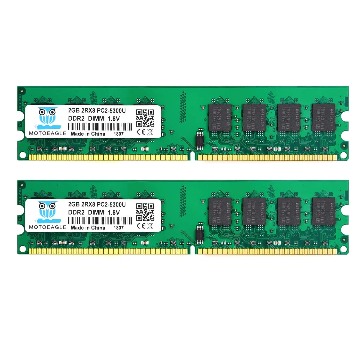 motoeagle DDR2 800MHz SODIMM 4GB (2x2GB) PC2 6400S RAM 1.8V CL6 200-Pin Non-ECC Unbuffered Laptop Memory Modules — PC2 5300U 2GBx2