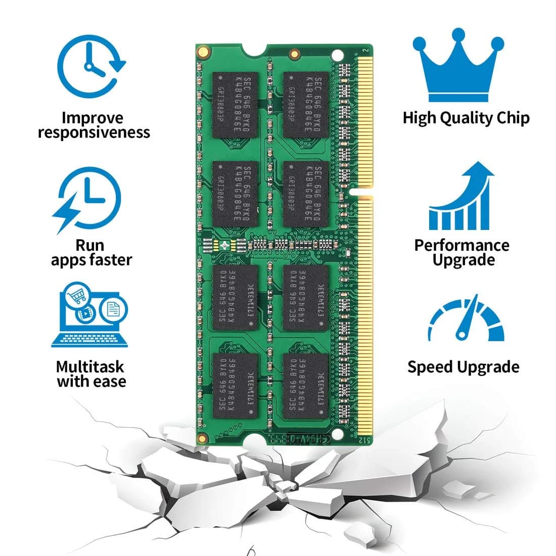motoeagle 8GB DDR3L 1600 MHz SODIMM Laptop Memory | 2Rx8 PC3L 12800S 1.35V 204-Pin - view 4