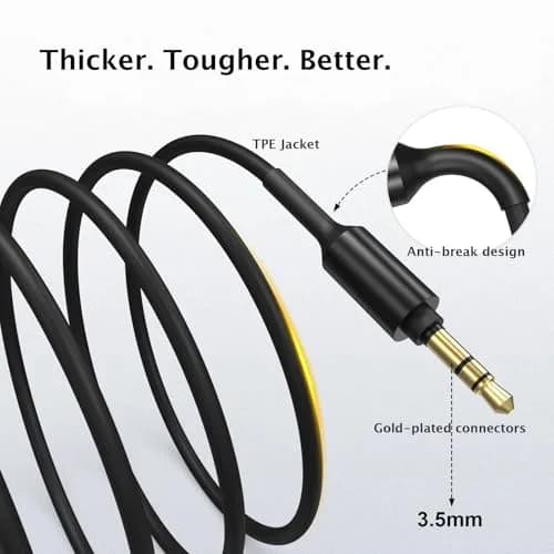 Muigiwi Replacement Headphone Audio Cable Cord Aux Wire for Sony WH-1000XM5/XM4/XM3/XM2, MDR-1000X/100ABN/1ADAC, 1.5m (4.9ft) Black thumbnail 4