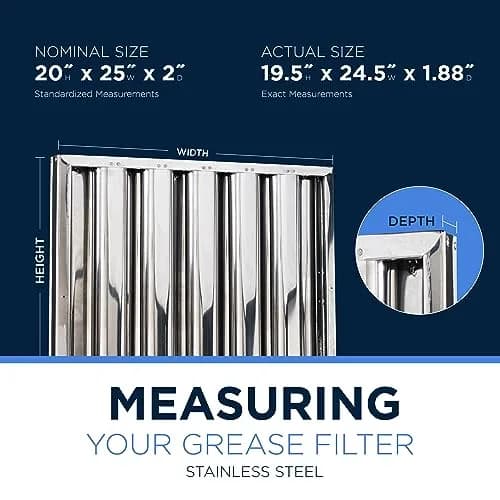 Kleen-Gard Stainless Steel Commercial Kitchen Hood Filter, 20H x 25W | Heavy-Duty Grease Filter for Restaurant Exhausts thumbnail 2
