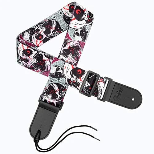 BestSounds Skull Guitar Strap & Leather Ends | Adjustable 85-150cm | Comfortable & Durable thumbnail 5