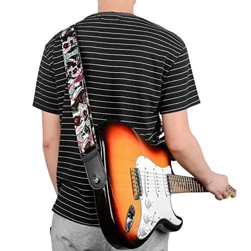BestSounds Skull Guitar Strap & Leather Ends | Adjustable 85-150cm | Comfortable & Durable thumbnail 7