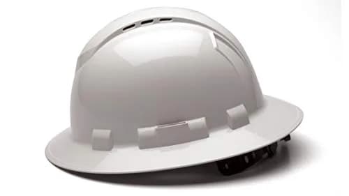 Ridgeline Full Brim Vented Hard Hat with 4-Point Ratchet Suspension, White | ANSI Z89.1 Type I Class C thumbnail 3