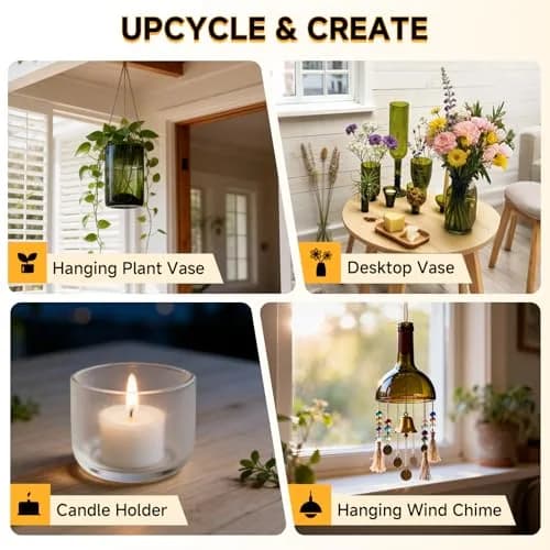 Kalawen Glass Bottle Cutter Kit for DIY Projects | Cuts Wine, Beer, Liquor, Whiskey, Alcohol, Champagne Bottles (Black, 35cm L x 15cm W x 7cm H) thumbnail 2