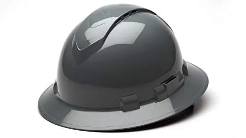 Ridgeline Full Brim Hard Hat 4 Point Ratchet Slate Gray | Vented Construction Helmet with ANSI Z89.1 Type I Class C thumbnail 1