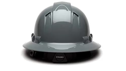 Ridgeline Full Brim Hard Hat 4 Point Ratchet Slate Gray | Vented Construction Helmet with ANSI Z89.1 Type I Class C thumbnail 4