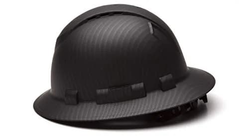 Ridgeline Matte Black Graphite Pattern Full Brim Vented Hard Hat with 4-Point Ratchet Suspension (25.4 cm L x 22.9 cm W x 17.8 cm H) thumbnail 4