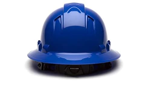 Ridgeline Blue Full Brim Vented Hard Hat with 4-Point Ratchet Suspension | ANSI Z89.1 Type 1 Class C thumbnail 4