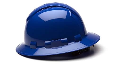 Ridgeline Blue Full Brim Vented Hard Hat with 4-Point Ratchet Suspension | ANSI Z89.1 Type 1 Class C thumbnail 3