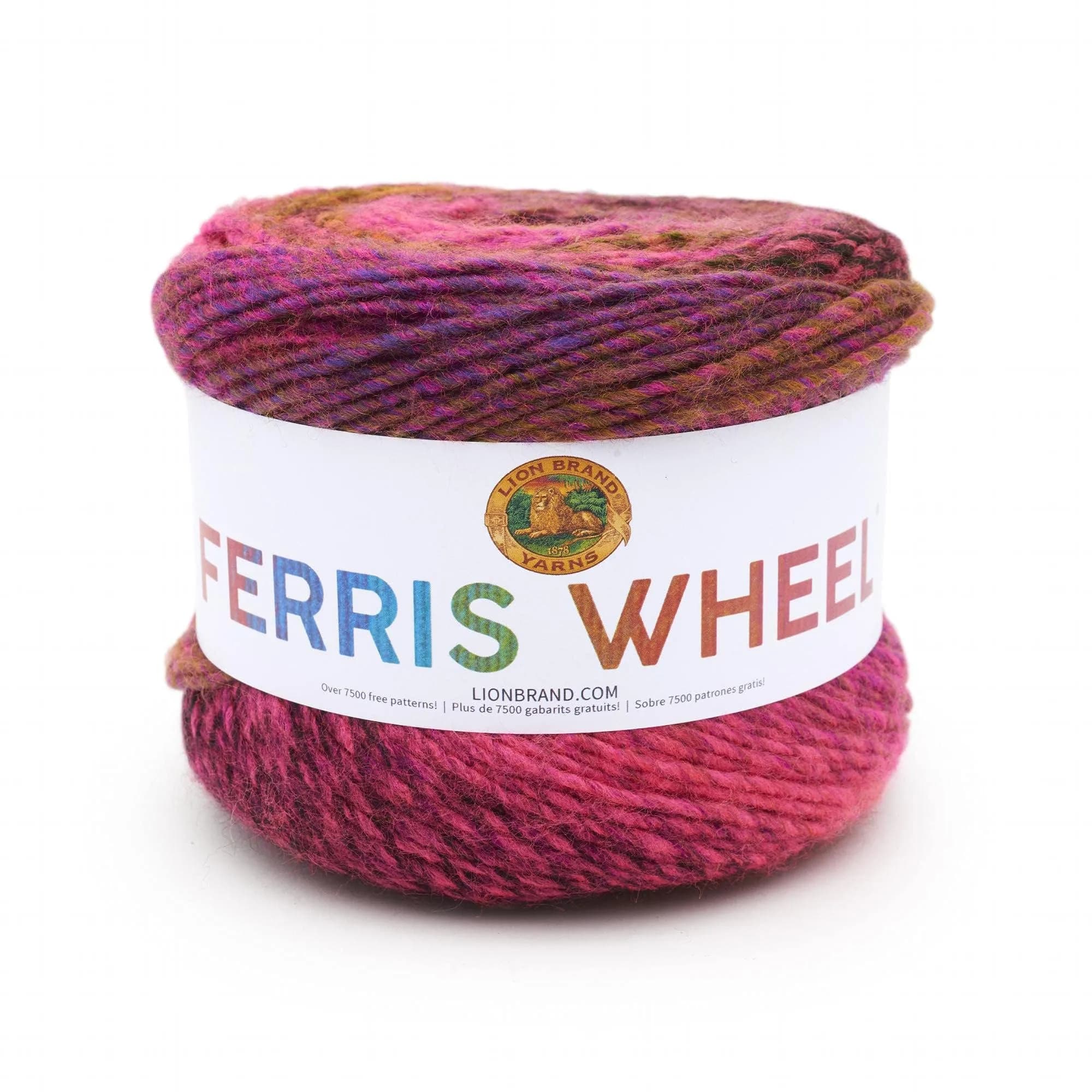 Lion Brand Yarn Ferris Wheel Crochet Yarn Morning Java Multicolor | 270 yd. Worsted Acrylic for Colorful Crafts — Pink Marmalade