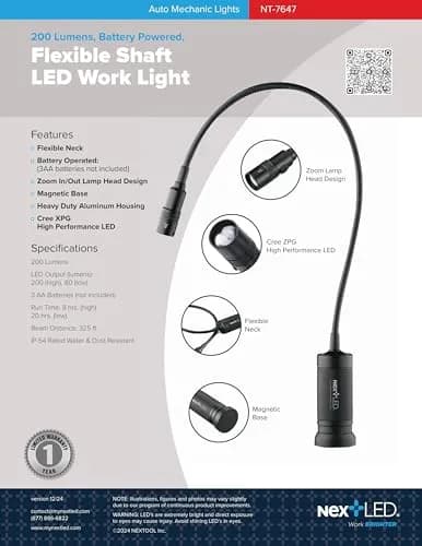 NextLED 20-Inch Gooseneck Magnetic Work Light | Cree LED, Waterproof, Flexible, IP54 (70-120c) thumbnail 2