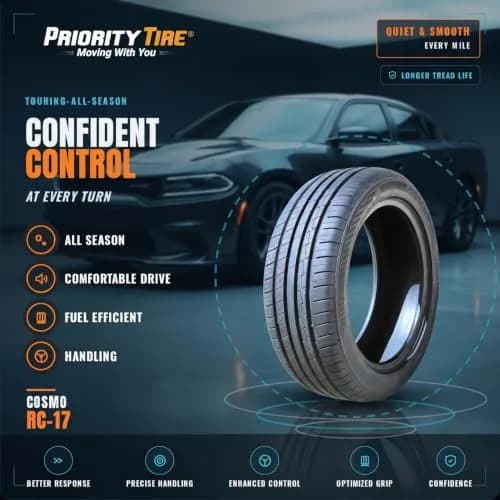 Cosmo RC-17 185/65R15 88H SL All Season Tire | 45,000 Miles Warranty, Radial Construction thumbnail 3