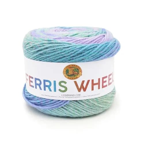 Lion Brand Yarn Muticolor Ferris Wheel Yarn Cotton Candy | Self-Striping, Medium #4 Worsted, 270 yd thumbnail 1