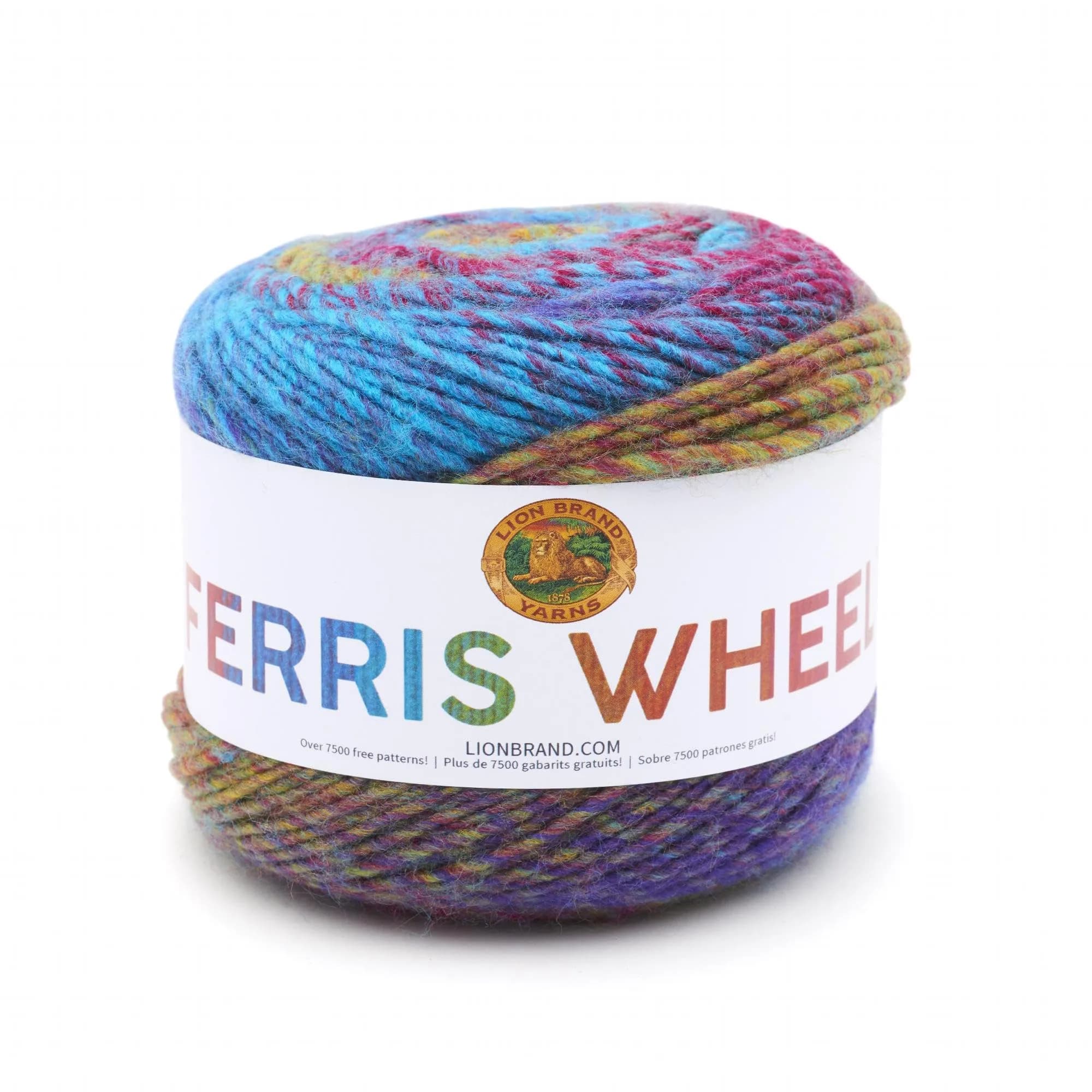 Lion Brand Yarn Ferris Wheel Crochet Yarn Vintage Carousel Multi 85g | Self-Striping Ombre Acrylic - main product image