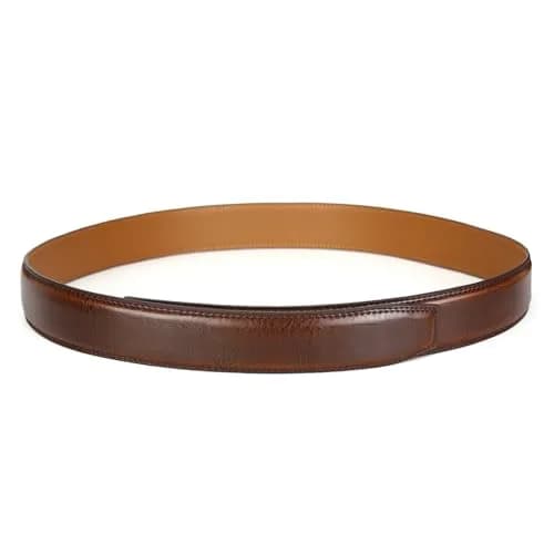 Nelbons 35mm (1.38") Men's Ratchet Belt Strap - Coffee - Adjustable to 44" Waist | Genuine Leather Replacement Strap thumbnail 4