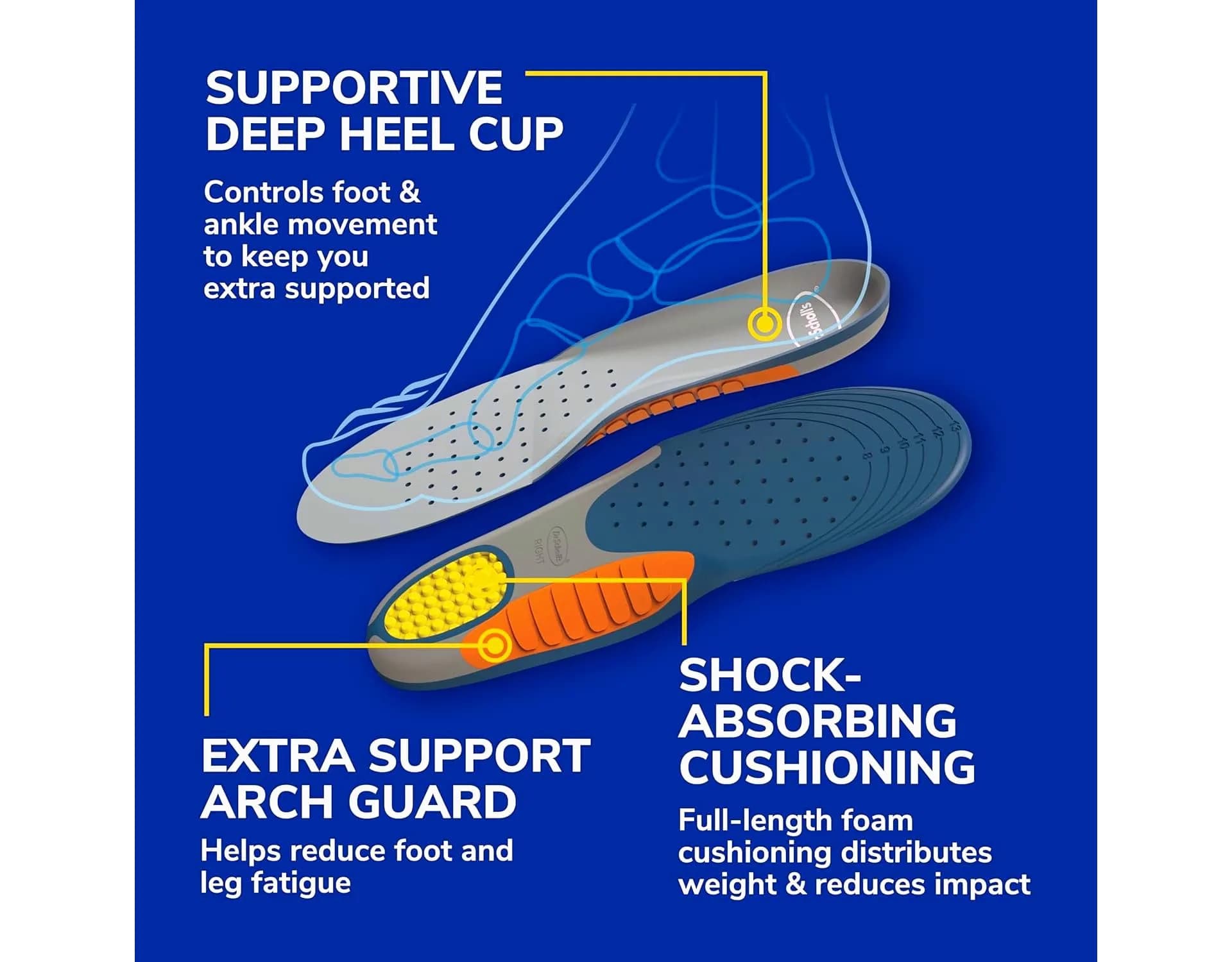 Dr. Scholl's Heavy Duty Support Insoles for Men, Size 8-14 | Clinically Proven for Lower Back Pain & Leg Fatigue - view 5
