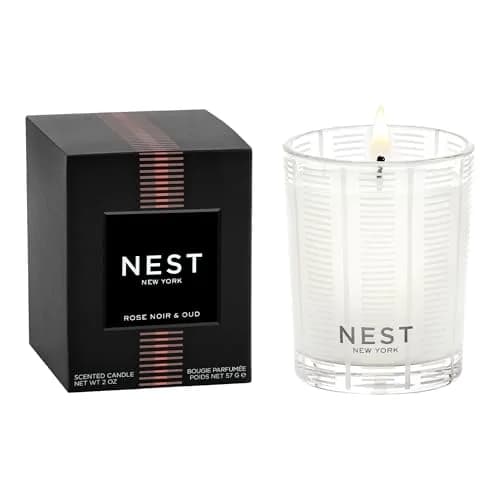 NEST New York Scented Votive Candle, Rose Noir & Oud | Elegant Glass Vessel, 2 oz, Vegan & Cruelty-Free thumbnail 1