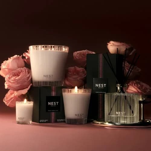 NEST New York Scented Votive Candle, Rose Noir & Oud | Elegant Glass Vessel, 2 oz, Vegan & Cruelty-Free thumbnail 5