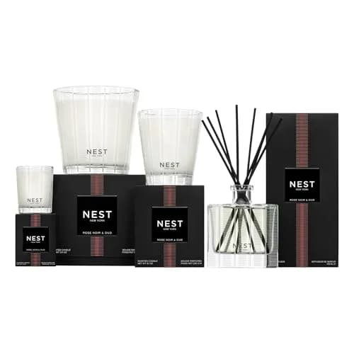 NEST New York Scented Votive Candle, Rose Noir & Oud | Elegant Glass Vessel, 2 oz, Vegan & Cruelty-Free thumbnail 6