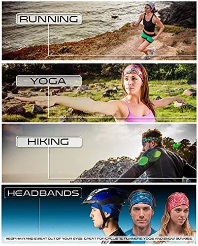 KALILY 12PCS Microfiber Headband Bandana 25x48cm (9.5x19 Inch) | Versatile Sports Headwear for All Climates thumbnail 4