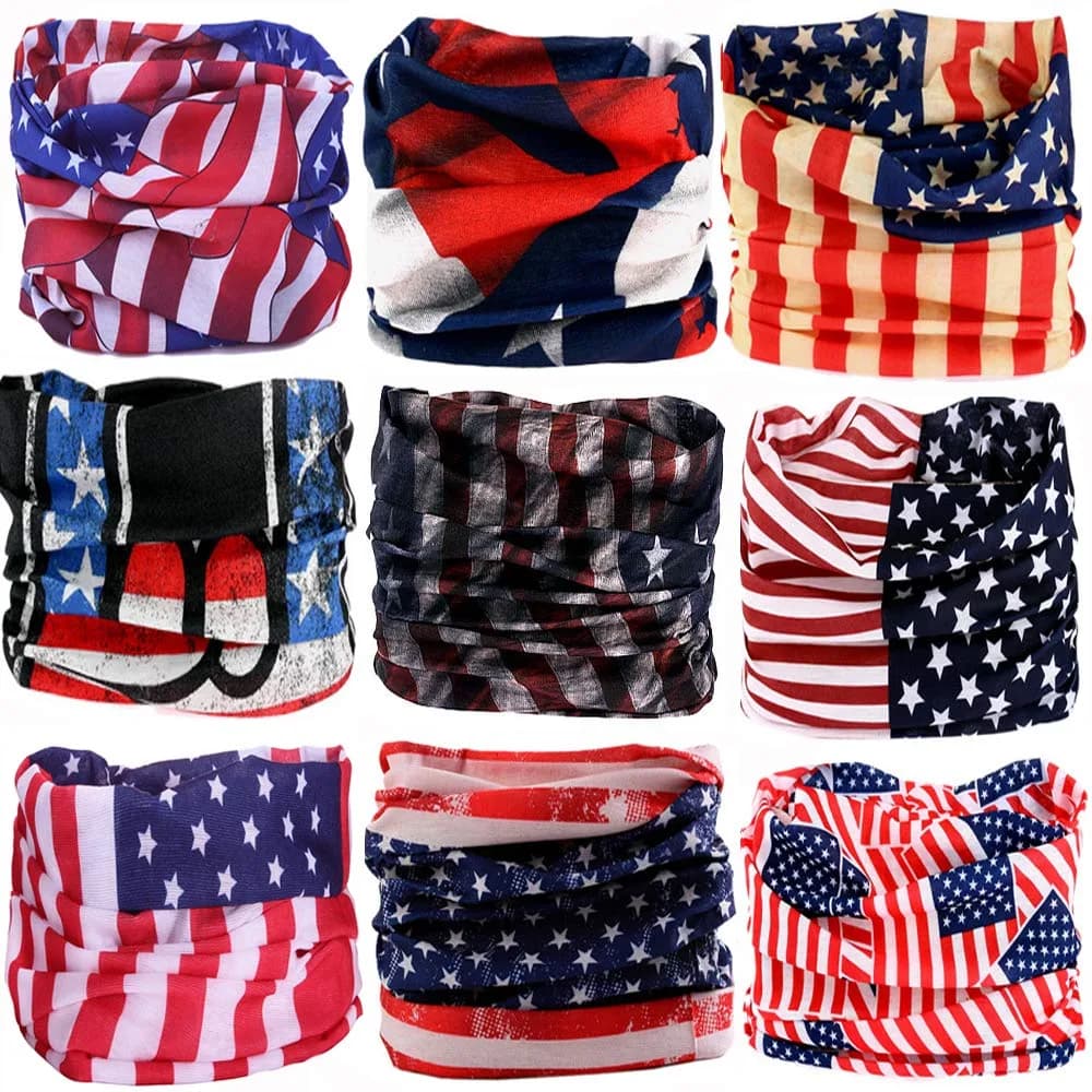 KALILY American Flag Headband Bandana 25x48cm (9.5x19 Inch) | Versatile Headwear for Sports & Outdoors