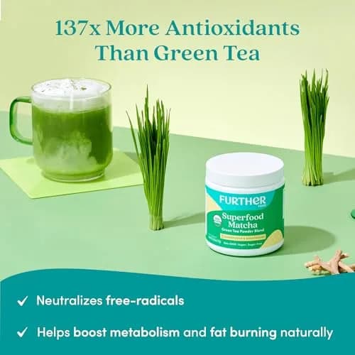 Further Food Superfood Matcha Powder, USDA Organic Japanese Matcha | Natural Energy + Focus + Immune Support (2.65 Oz) thumbnail 5