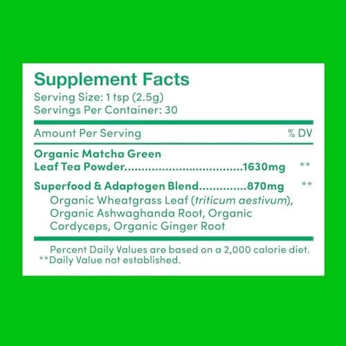 Further Food Superfood Matcha Powder, USDA Organic Japanese Matcha | Natural Energy + Focus + Immune Support (2.65 Oz) thumbnail 2