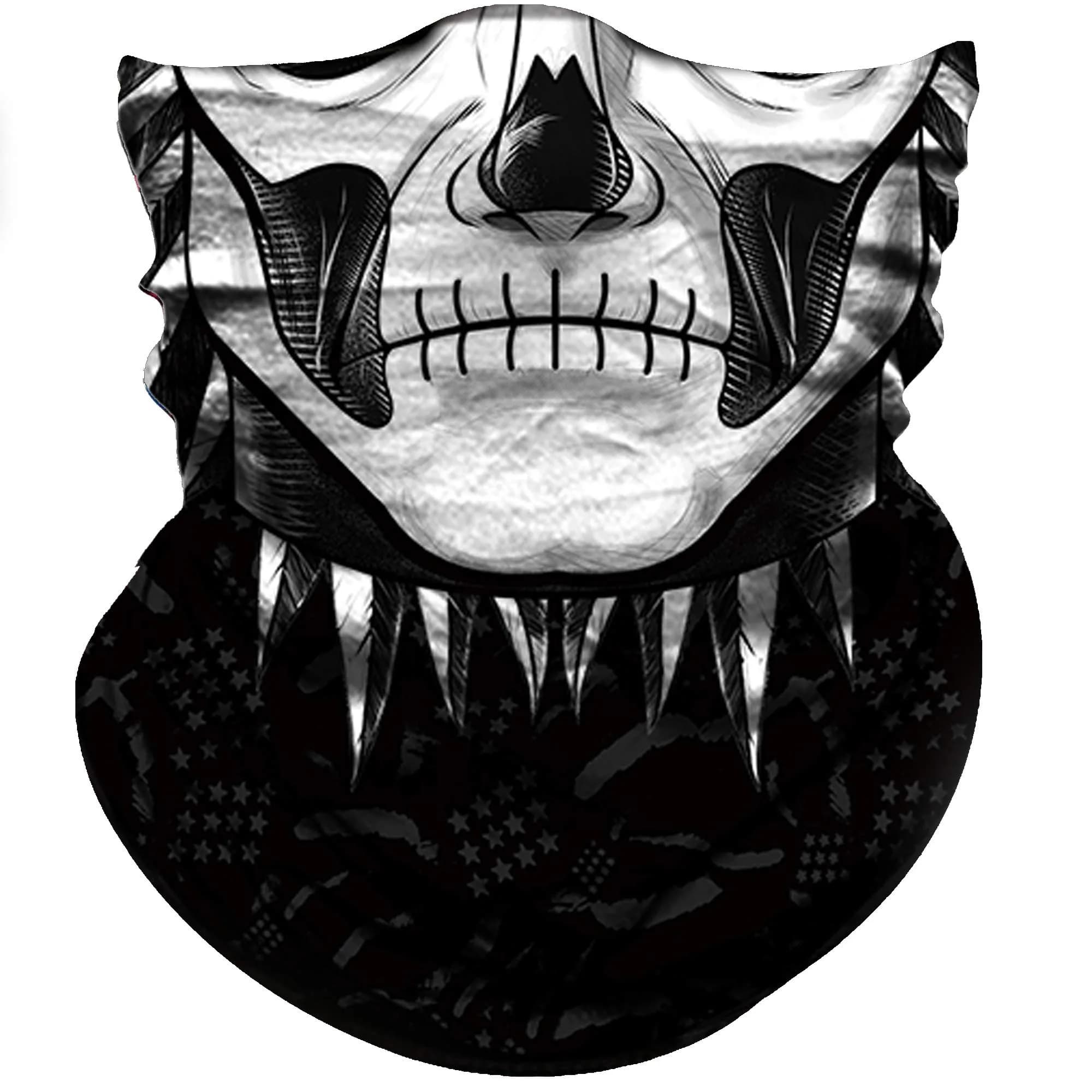 Obacle Bandana Face Mask for Dust Wind Sun Protection | Seamless 3D Design, All-Season Fit, Unisex — Sewing Lip Skull