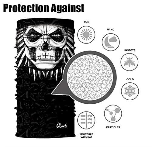 Obacle Motorcycle Face Mask Sun UV Dust Wind Protection Seamless Bandana Skeleton Face Mask for Men Women Bike Riding Cycling Biker Fishing Outdoor Festival thumbnail 8