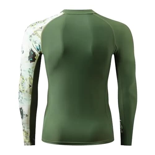 HUGE SPORTS Men's Long Sleeve Rash Guard UPF 50+ Sun Protection Swim Shirt | UV & Moisture Wicking, 80% Polyester 20% Elastane, Medium thumbnail 6