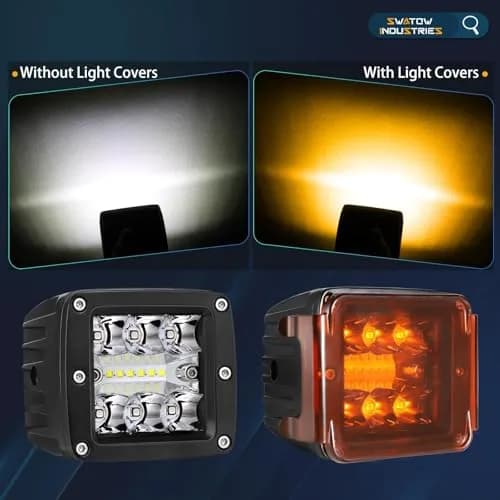 SWATOW INDUSTRIES 3 Inch Amber LED Pod Light Covers (2-Pack) | Street Legal Protection thumbnail 4