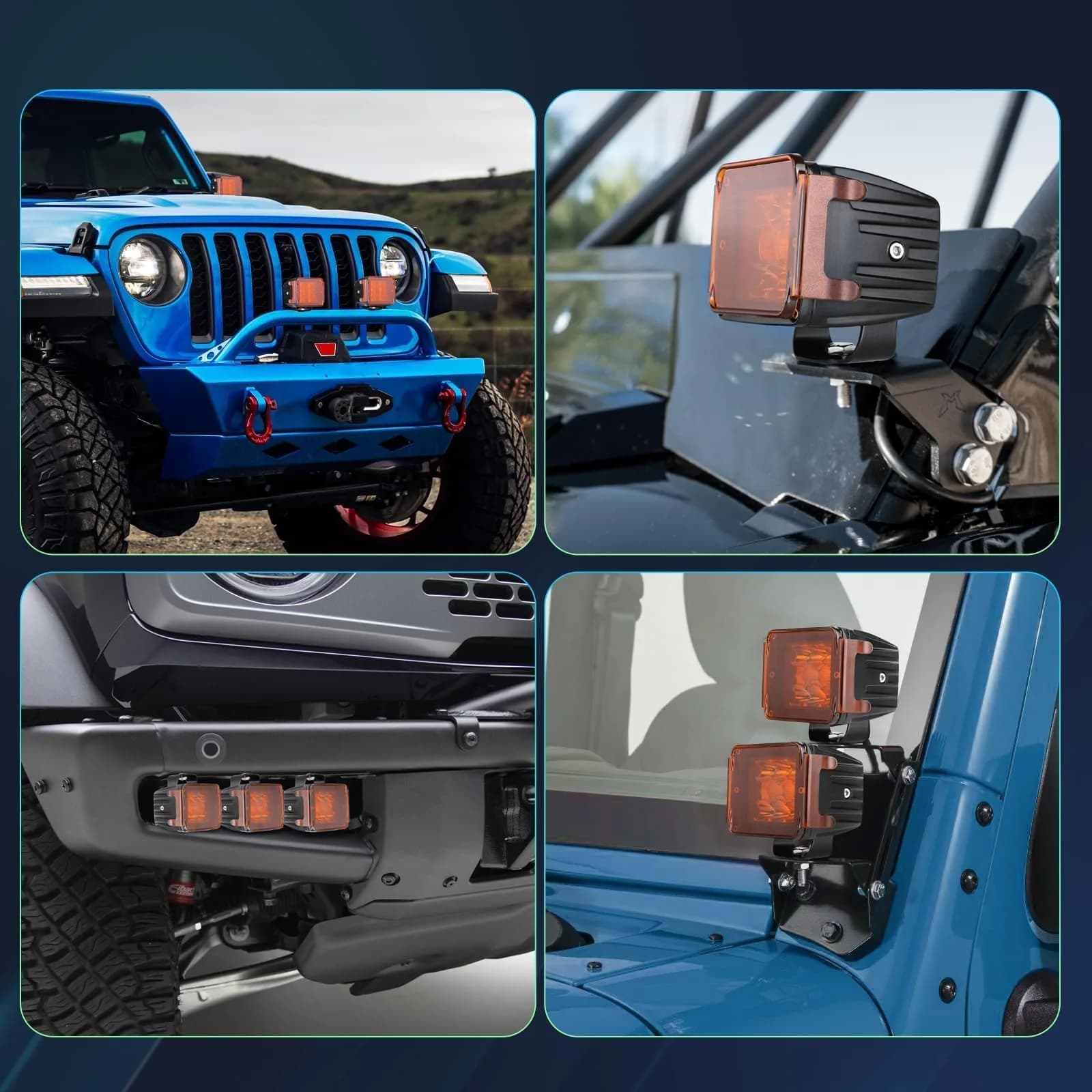 SWATOW INDUSTRIES 3 Inch Amber LED Pod Light Covers (2-Pack) | Street Legal Protection - view 6