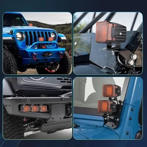 SWATOW INDUSTRIES 3 Inch Amber LED Pod Light Covers (2-Pack) | Street Legal Protection thumbnail 6
