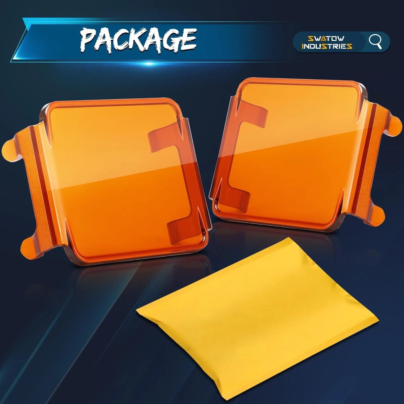 SWATOW INDUSTRIES 3 Inch Amber LED Pod Light Covers (2-Pack) | Street Legal Protection - view 7