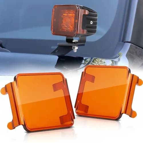 SWATOW INDUSTRIES 3 Inch Amber LED Pod Light Covers (2-Pack) | Street Legal Protection thumbnail 1