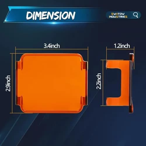 SWATOW INDUSTRIES 3 Inch Amber LED Pod Light Covers (2-Pack) | Street Legal Protection thumbnail 2