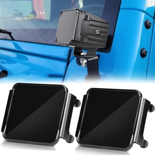 SWATOW INDUSTRIES Black 3 Inch Pod Light Covers (2-Pack) | Street Legal Protective Polycarbonate Lens Covers thumbnail 9