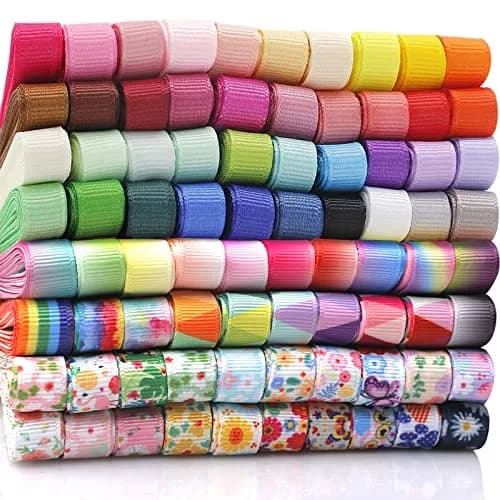 QingHan 3/8" Grosgrain Ribbon 160yd (480ft) | 80 Vibrant Colors for Crafts & Gift Wrapping thumbnail 1