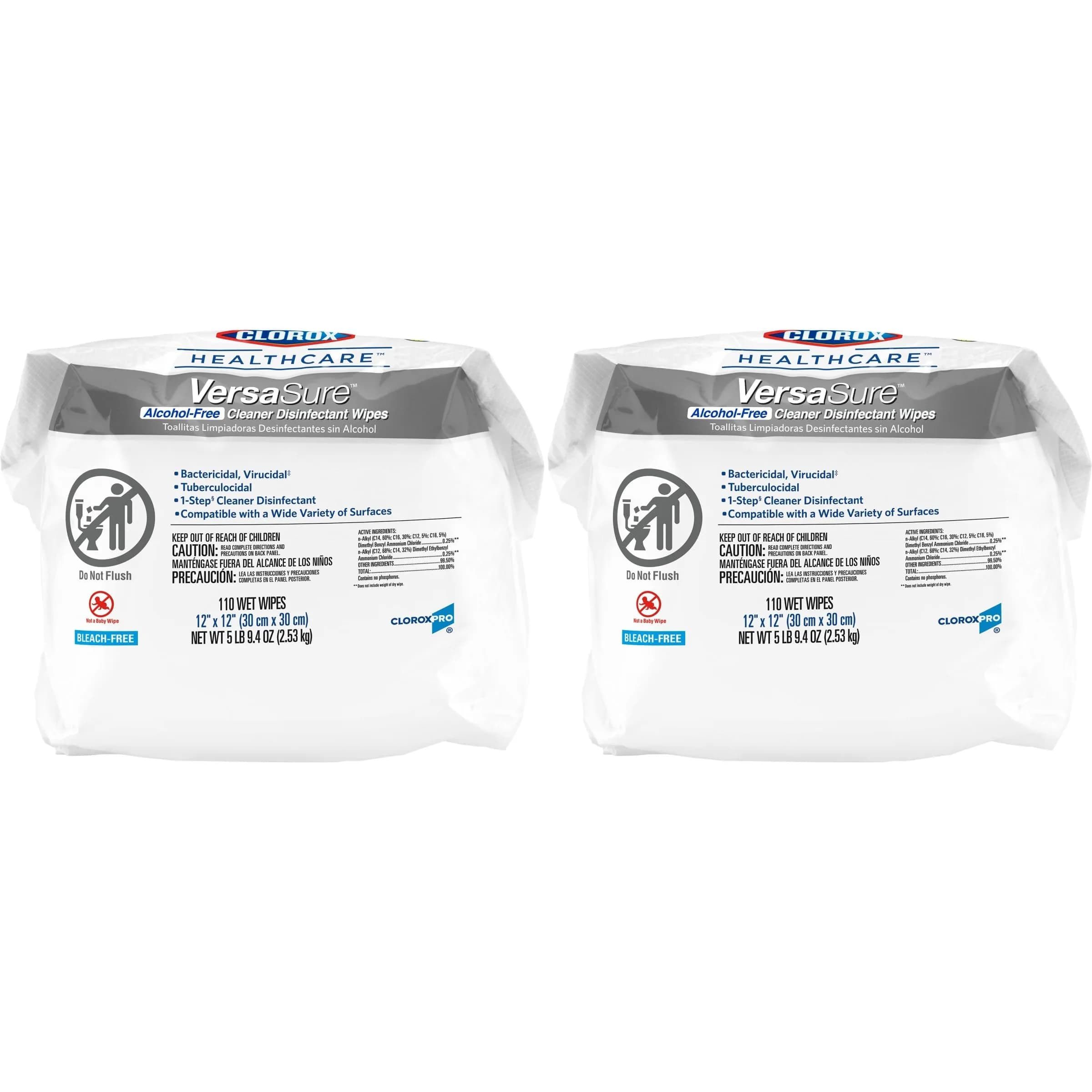 Clorox VersaSure Disinfectant Wipes 110 Count Refill | Alcohol-Free, Hospital-Grade Surface Cleaner (70-120c) - main product image