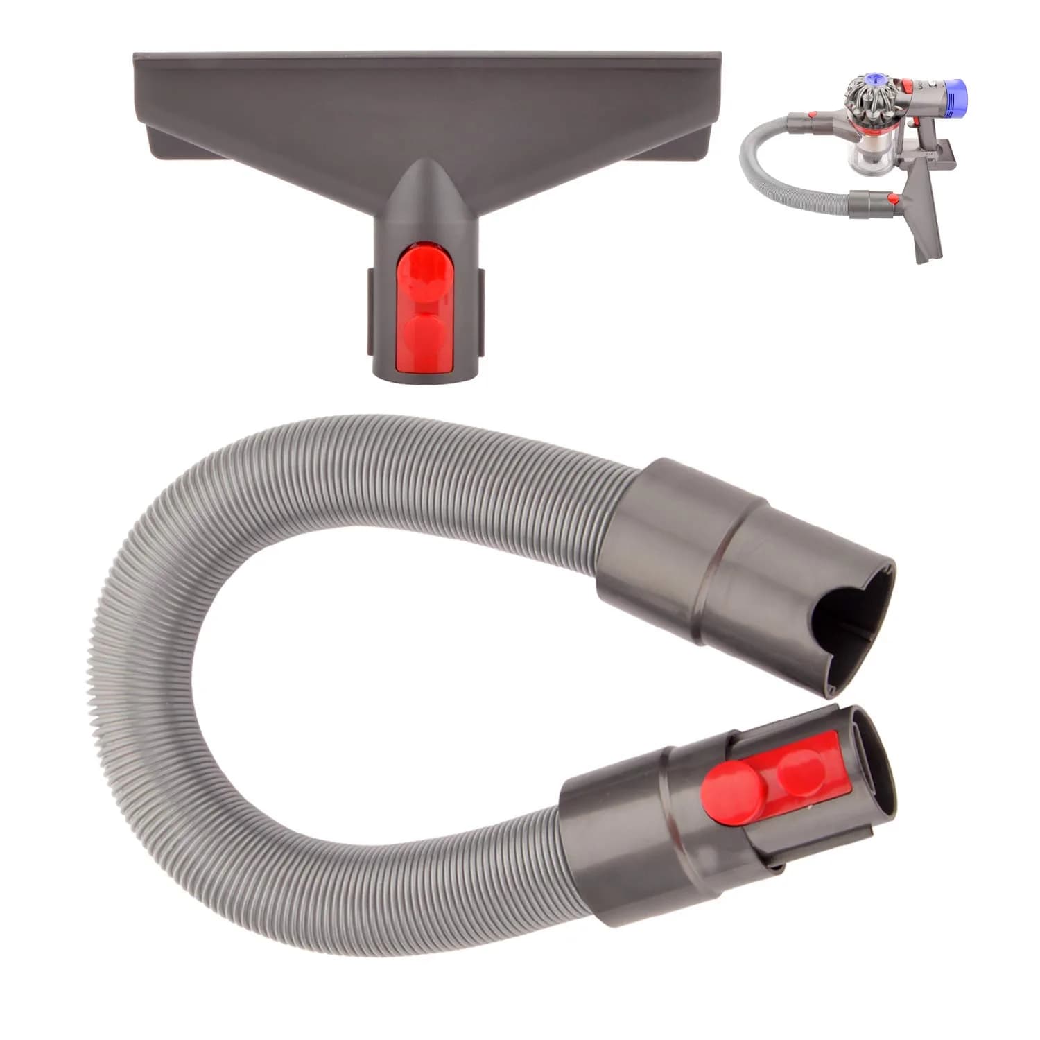 Fullclean Mattress Tool and Flexible Hose Kit for Dyson V15 V11 V10 V8 V7 Vacuum Cleaners | 63 inch Extension