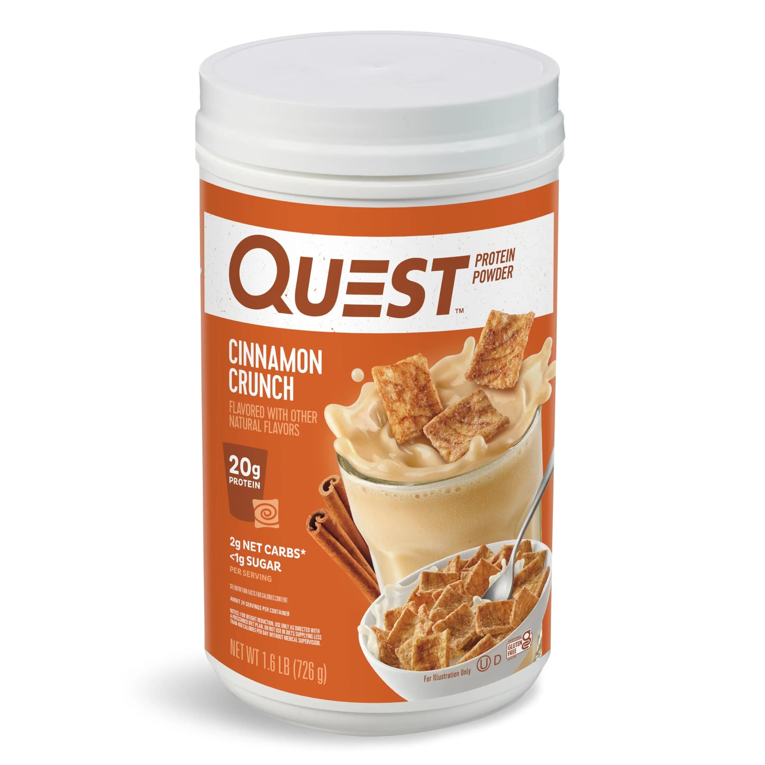 Quest Cinnamon Crunch Protein Powder 1.6 Pound | 20g Protein, Low Carb, Gluten Free - main product image