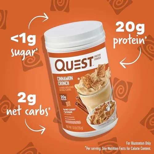 Quest Cinnamon Crunch Protein Powder 1.6 Pound | 20g Protein, Low Carb, Gluten Free thumbnail 2
