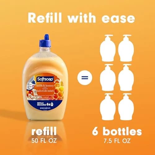Softsoap Moisturizing Liquid Hand Soap Milk & Honey Scent 1479ml (50 fl oz) | Gentle Cleansing for Soft Skin thumbnail 6