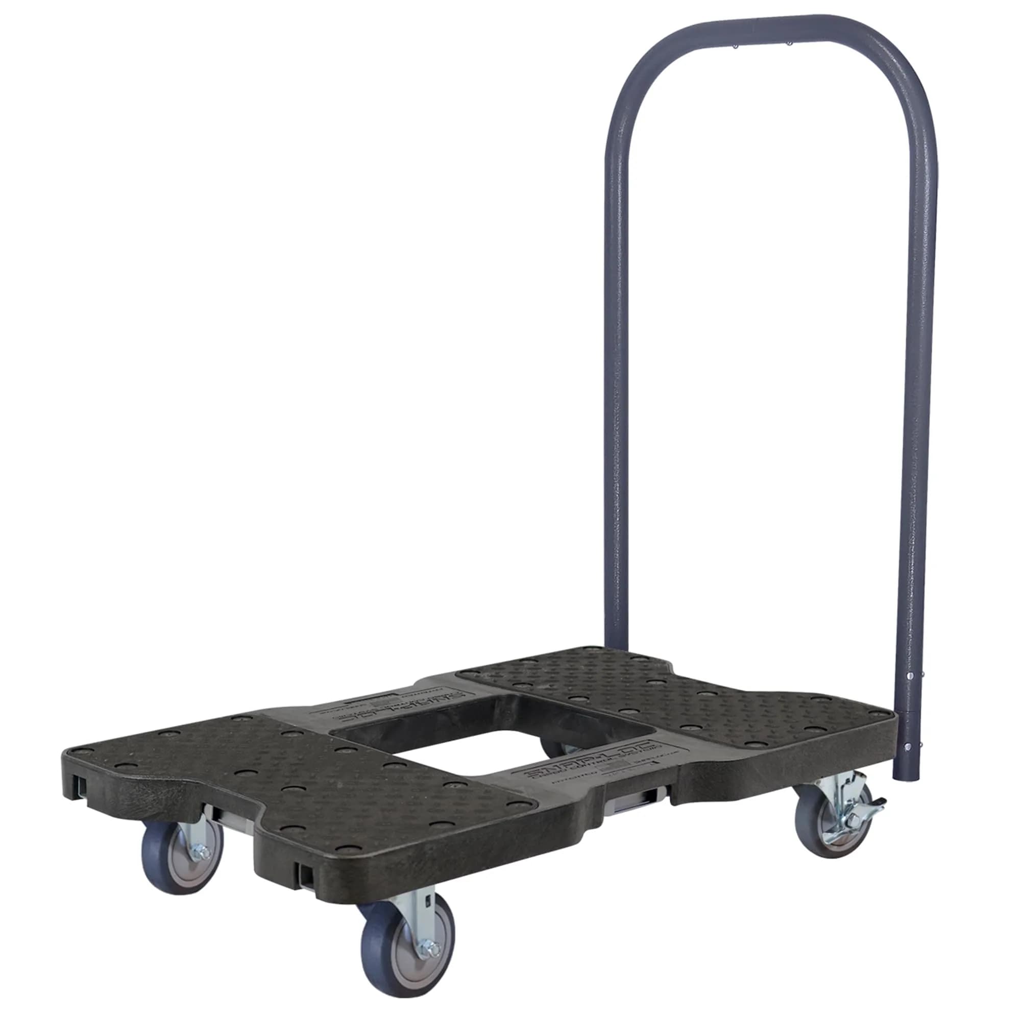 Snap-Loc Material Handling Truck 1200 lb Capacity | Heavy Duty E-Track Push Cart with Made in USA (70-120 chars) — Professional E-Track Push Cart Dolly Black