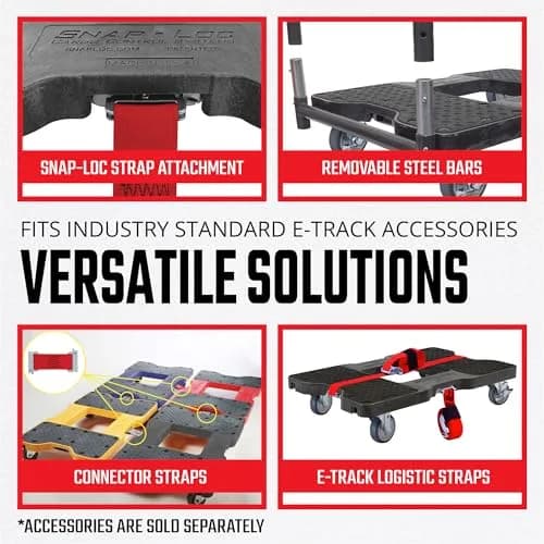 Snap-Loc Material Handling Truck 1200 lb Capacity | Heavy Duty E-Track Push Cart with Made in USA (70-120 chars) thumbnail 5